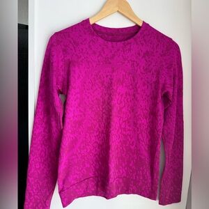 Lululemon Swiftly Tech Long Sleeve Magenta Jacquard Size 8